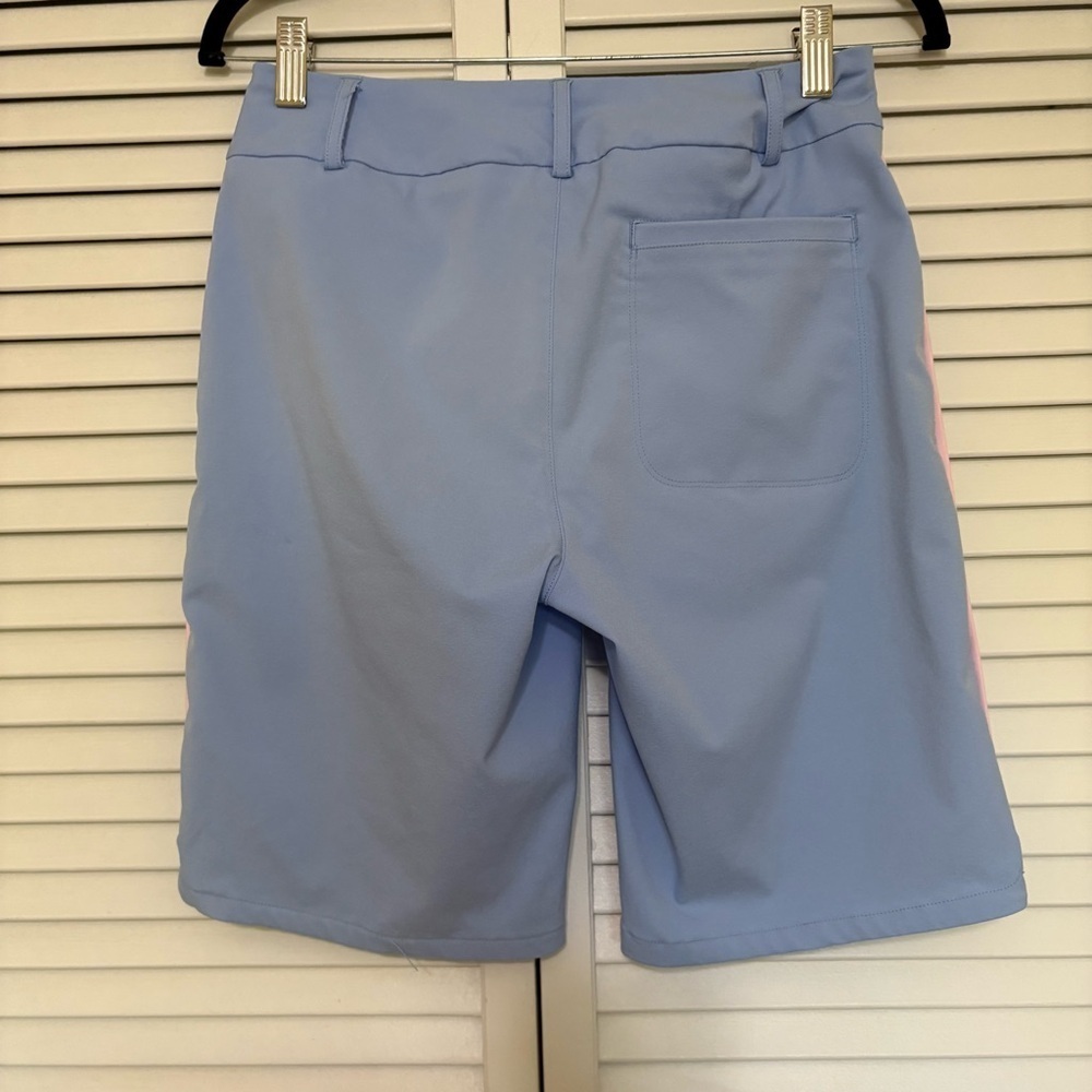 Lilly Pulitzer Sky Blue Women's Shorts with Pink Trim - Picture 2 of 4